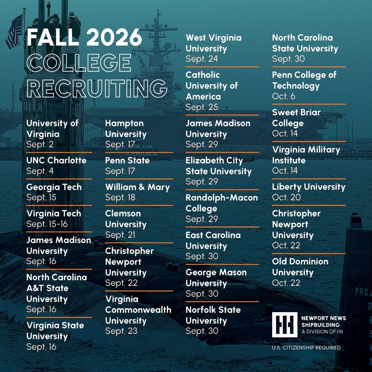 Fall Recruiting Schedule
