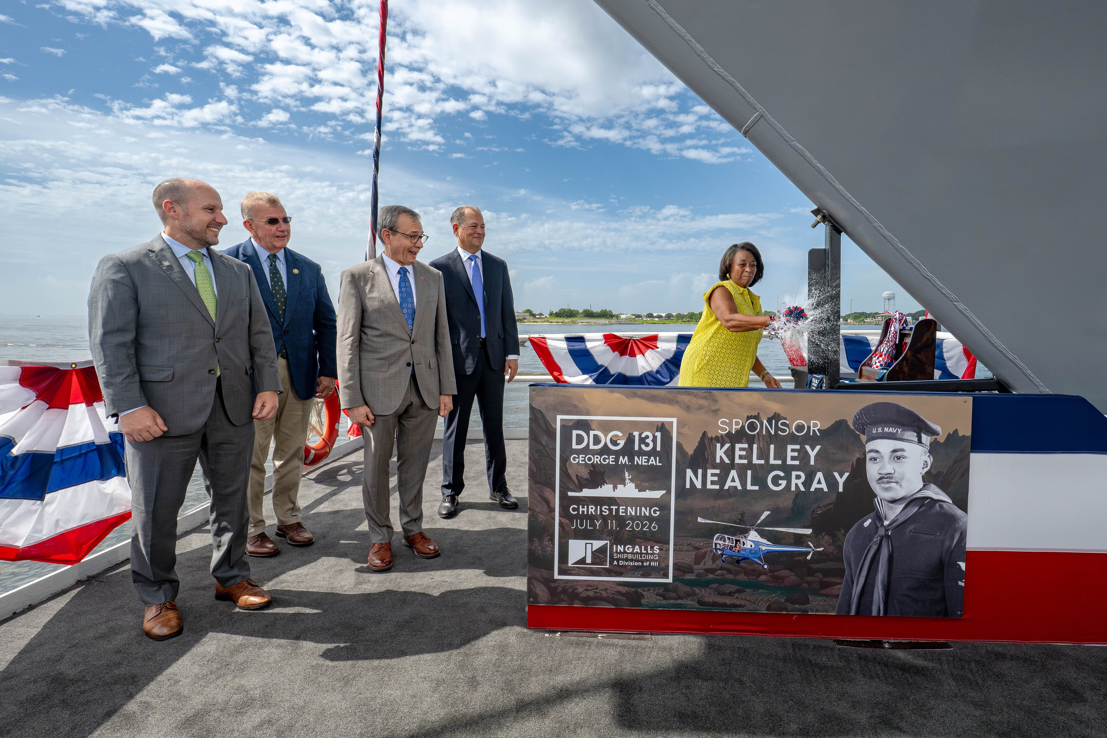 HII Christens Guided Missile Destroyer George M. Neal (DDG 131)